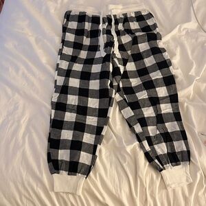 Stars Above Black and White Checkered Pajama Pants